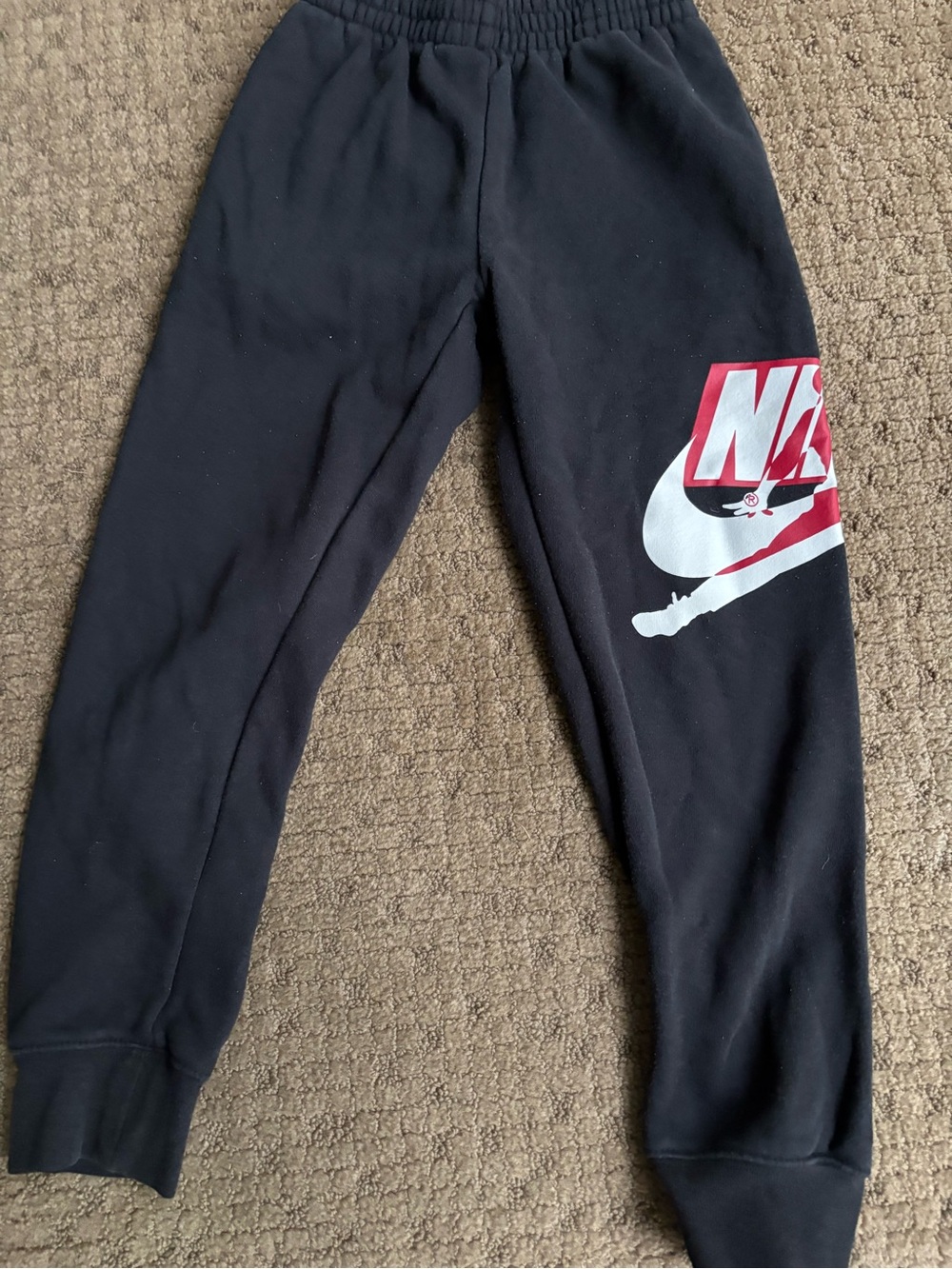 Nike Kids Black Sweatpants with Red & White Logo size small